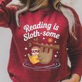 Booktrovert Shirt Reading Is Sloth Some Book Lover Raglan Sleeve Sweatshirt Heather Dust