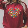 Bookworm Book Heart Valentines Day Reading Raglan Sleeve Sweatshirt Heather Dust