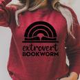 Bookworm Extrovert Fun Book Lovers Reading Raglan Sleeve Sweatshirt Heather Dust