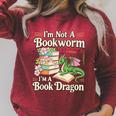 Bookworm I'm A Book Dragon Fantasy Reader Lover Bookish Raglan Sleeve Sweatshirt Heather Dust