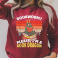 Bookworm Please I'm A Book Dragon Bookworm Book Lovers Raglan Sleeve Sweatshirt Heather Dust