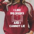Bookworm Pun I Like Big Books And I Cannot Lie Reading Raglan Sleeve Sweatshirt Heather Dust