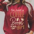 Bookworm Shirt I'm Just A Coffee Books Lover Women Girl Tee Raglan Sleeve Sweatshirt Heather Dust