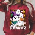 Boooks Ghosts Reading Book Retro Halloween Teacher Librarian Raglan Sleeve Sweatshirt Heather Dust Boooks Ghosts Reading Book Retro Halloween Teacher Librarian Raglan Sleeve Sweatshirt Heather Dust
