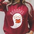 Booooks Ghost Halloween Teacher Book Library Reading Raglan Sleeve Sweatshirt Heather Dust Booooks Ghost Halloween Teacher Book Library Reading Raglan Sleeve Sweatshirt Heather Dust