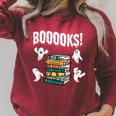 Booooks Ghost Reading Books Halloween Librarian Teacher Raglan Sleeve Sweatshirt Heather Dust Booooks Ghost Reading Books Halloween Librarian Teacher Raglan Sleeve Sweatshirt Heather Dust