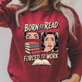 Born To Read For Book Lovers Raglan Sleeve Sweatshirt Heather Dust Born To Read For Book Lovers Raglan Sleeve Sweatshirt Heather Dust