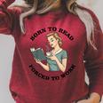 Born To Read Forced To Work Bibliophiles Book Lover Raglan Sleeve Sweatshirt Heather Dust Born To Read Forced To Work Bibliophiles Book Lover Raglan Sleeve Sweatshirt Heather Dust