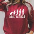 Born To Read Reading Novel Lecture Reader Books Bookworm Premium Tri-Blend Raglan Sleeve Sweatshirt Heather Dust