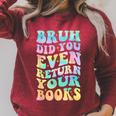 Bruh Return Your Books Librarian School Library Raglan Sleeve Sweatshirt Heather Dust