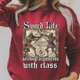 Buhurt Book Of Hours – Epic Knight Fight In Armor Buhurt Raglan Sleeve Sweatshirt Heather Dust