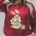 Bunny With Books And Coffee Reading Booknerd Bookish Easter Raglan Sleeve Sweatshirt Heather Dust Bunny With Books And Coffee Reading Booknerd Bookish Easter Raglan Sleeve Sweatshirt Heather Dust