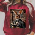Bunny Reading Book Rabbit Bow Tie Happy Easter Boys Girl Kid Raglan Sleeve Sweatshirt Heather Dust