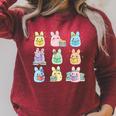 Bunny Reading Books Easter Day Teacher Librarian Book Lover Raglan Sleeve Sweatshirt Heather Dust