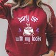 Bury Me With My Books Bookish Literary Booktok Raglan Sleeve Sweatshirt Heather Dust