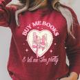 Buy Me Books And Tell Me I'm Pretty Coquette Book Lover Tee Raglan Sleeve Sweatshirt Heather Dust