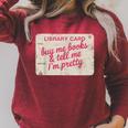 Buy Books Tell Me I'm Pretty Library Card Book Lovers Raglan Sleeve Sweatshirt Heather Dust Buy Books Tell Me I'm Pretty Library Card Book Lovers Raglan Sleeve Sweatshirt Heather Dust