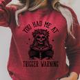 Buy Me Books And Tell Me To STFUATTDLAGG Outfits Spicy Smutty Book Reader You Had Me At Trigger Warning Raglan Sleeve Sweatshirt Heather Dust
