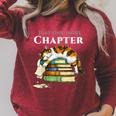 Calico Cat Reading Book Lover Just One More Chapter Raglan Sleeve Sweatshirt Heather Dust