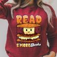 Camping Reading Fun Book Lover Camper Librarian Raglan Sleeve Sweatshirt Heather Dust