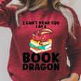 I Can't Hear You I Am a Book Dragon Reading Book Raglan Sleeve Sweatshirt Heather Dust I Can't Hear You I Am a Book Dragon Reading Book Raglan Sleeve Sweatshirt Heather Dust