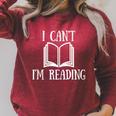 I Can't I'm Reading Book Reader Lazy Excuse Raglan Sleeve Sweatshirt Heather Dust