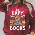 Capybara Book Lover Rodent Animal Capy Bookworm Raglan Sleeve Sweatshirt Heather Dust