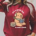 Capybara Reading a Book Cute Reading For Boys Girls Premium Tri-Blend Raglan Sleeve Sweatshirt Heather Dust