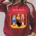 Caring For Your Evil Cat Retro Dark Humor Book Cover Premium Tri-Blend Raglan Sleeve Sweatshirt Heather Dust