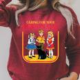 Caring For Your Evil Cat Retro Dark Humor Book Cover Raglan Sleeve Sweatshirt Heather Dust