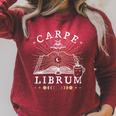 Carpe Librum Dark Academia Aesthetic Book Lover Witchy Goth Raglan Sleeve Sweatshirt Heather Dust