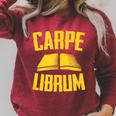 Carpe Librum Latin Language Lover Book Reading LIterary Raglan Sleeve Sweatshirt Heather Dust Carpe Librum Latin Language Lover Book Reading LIterary Raglan Sleeve Sweatshirt Heather Dust
