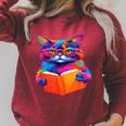 Cat Book Shirt Colorful Cat Reading Book Raglan Sleeve Sweatshirt Heather Dust Cat Book Shirt Colorful Cat Reading Book Raglan Sleeve Sweatshirt Heather Dust