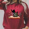 Cat Kitten Wildflower Book Pet Owner Librarian Raglan Sleeve Sweatshirt Heather Dust