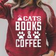 Cat Lover Cats Books And Coffee Raglan Sleeve Sweatshirt Heather Dust Cat Lover Cats Books And Coffee Raglan Sleeve Sweatshirt Heather Dust