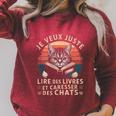 Cat And Reading For Book And Cat Lover Raglan Sleeve Sweatshirt Heather Dust