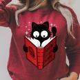 Cat Reads Book How To Live With Humans Raglan Sleeve Sweatshirt Heather Dust