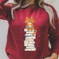 Cat Sits On Books Reading Reading Book Lover Raglan Sleeve Sweatshirt Heather Dust