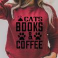 Cats Books And Coffee Reading Raglan Sleeve Sweatshirt Heather Dust Cats Books And Coffee Reading Raglan Sleeve Sweatshirt Heather Dust
