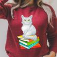 Cats And Books Lover Persian Cat For Men Women Kids Raglan Sleeve Sweatshirt Heather Dust