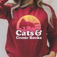 Cats And Comic Books Or Women's Cat And Comic Book Raglan Sleeve Sweatshirt Heather Dust
