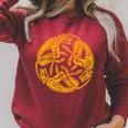 Celtic Book Of Kells Trinity Hounds Raglan Sleeve Sweatshirt Heather Dust