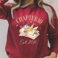 Chapter 10 Years Old For Book Lover 10th Birthday Bookworm Raglan Sleeve Sweatshirt Heather Dust