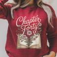 Chapter Forty Book Reading 40th Birthday Flower Raglan Sleeve Sweatshirt Heather Dust Chapter Forty Book Reading 40th Birthday Flower Raglan Sleeve Sweatshirt Heather Dust