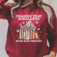 Chasing That Scholastic Book Fair Feeling Apparel Raglan Sleeve Sweatshirt Heather Dust