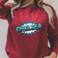Chelsea Comic Book Style Splash Raglan Sleeve Sweatshirt Heather Dust