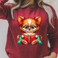 Chihuahua Reading a Book Dog Raglan Sleeve Sweatshirt Heather Dust