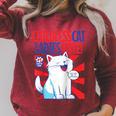 Childless Cat Ladies Vote Kamala Harris Cute Comic Book Cat Raglan Baseball Tee Raglan Sleeve Sweatshirt Heather Dust