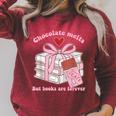 Chocolate Melts But Books Are Forever Booktrovert Raglan Sleeve Sweatshirt Heather Dust Chocolate Melts But Books Are Forever Booktrovert Raglan Sleeve Sweatshirt Heather Dust