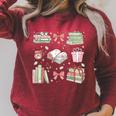 Christmas Book Lover Reading Reader Men Women Kids Xmas Raglan Sleeve Sweatshirt Heather Dust